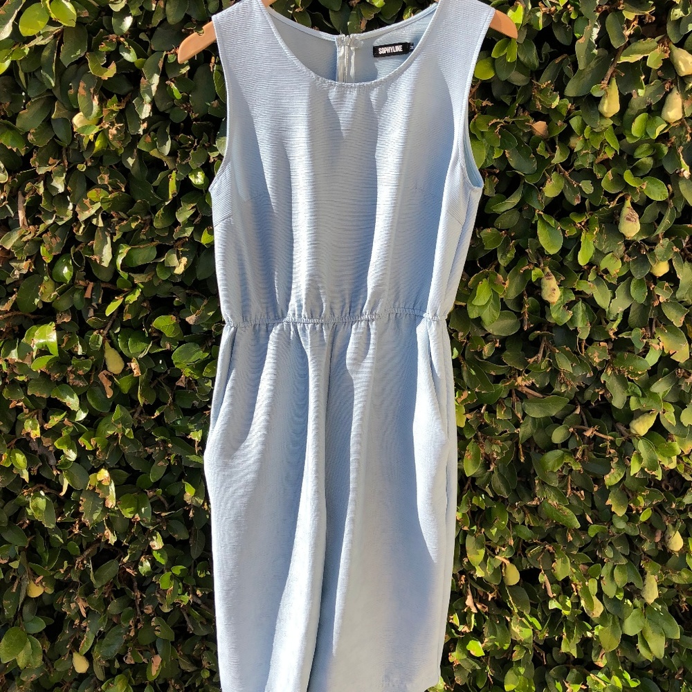 blue jumpsuit